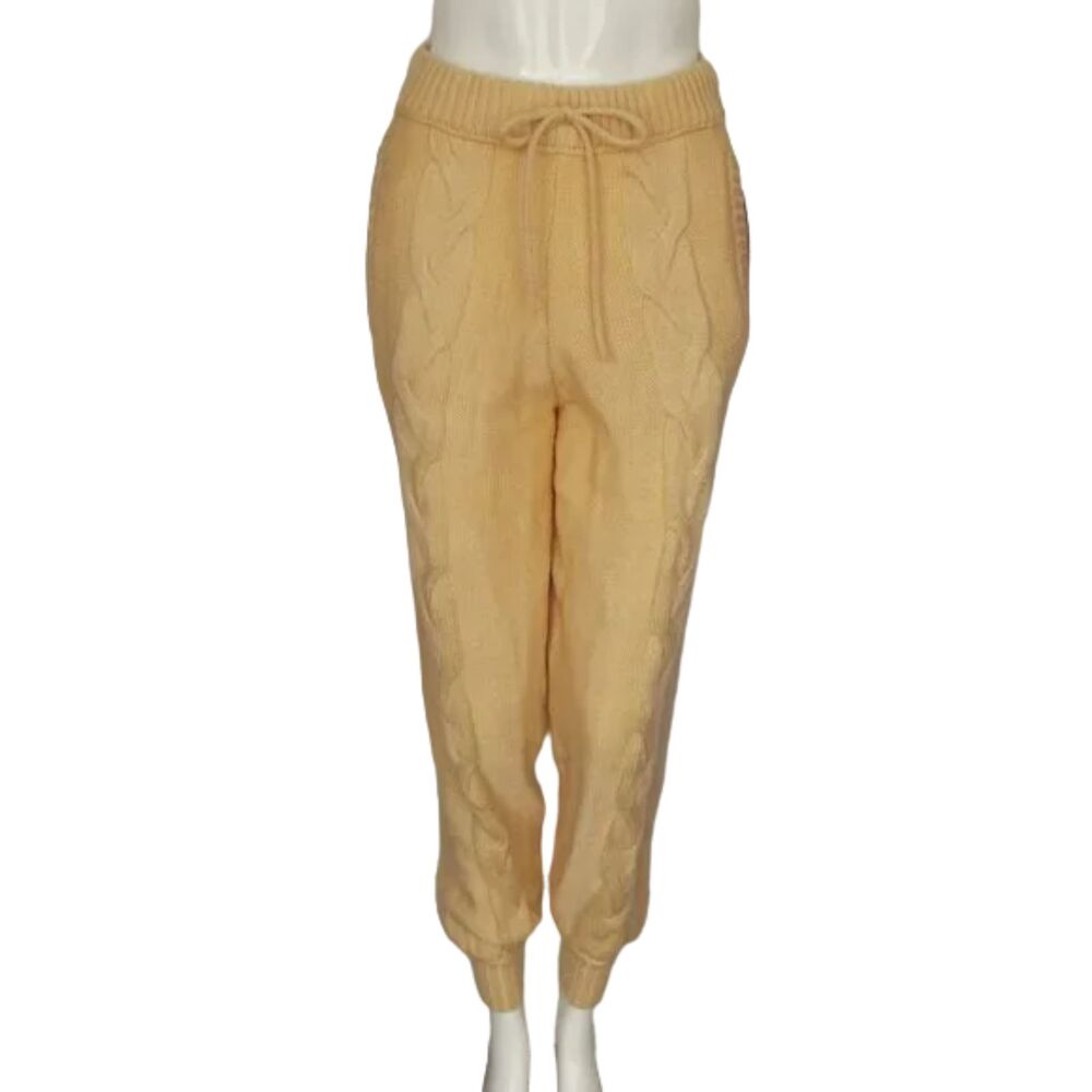 new URBAN OUTFITTERS Lounge Pants, S, Butter Yellow, Chunky Cable knit, Jogger
